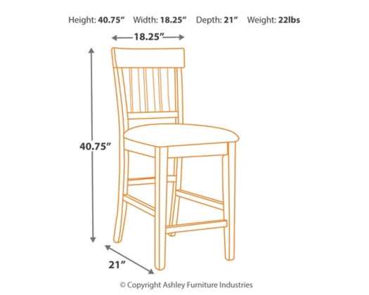 Haddigan Dark Brown Counter Height Bar Chair (Set of 2)