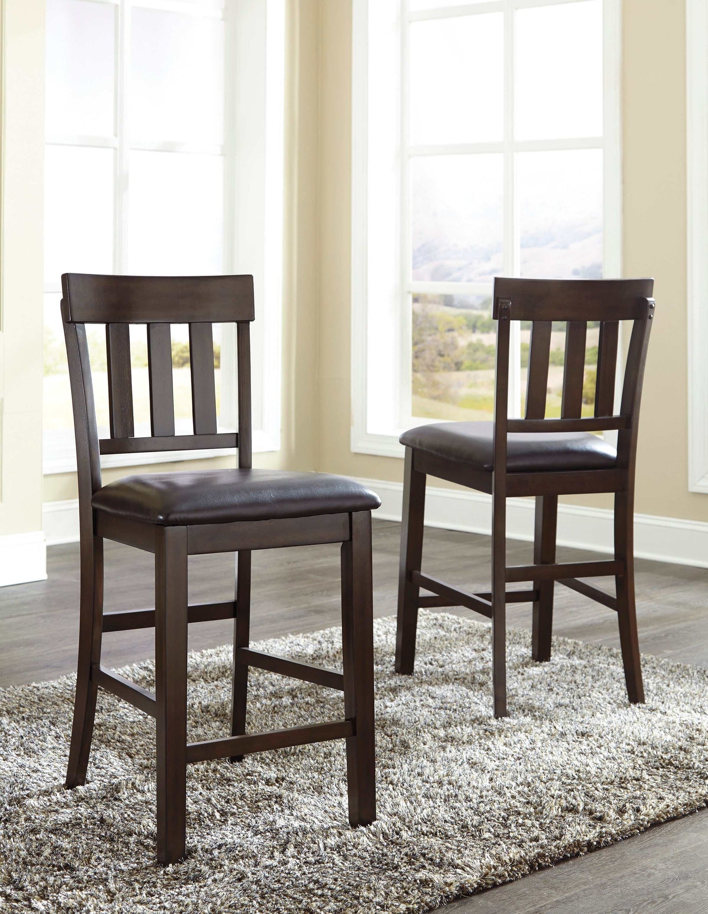 Haddigan Dark Brown Counter Height Bar Chair (Set of 2)