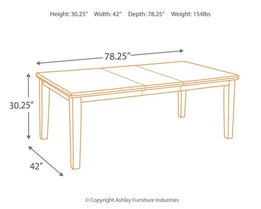 Haddigan Dark Brown Dining Room Table w/ Butterfly Extension