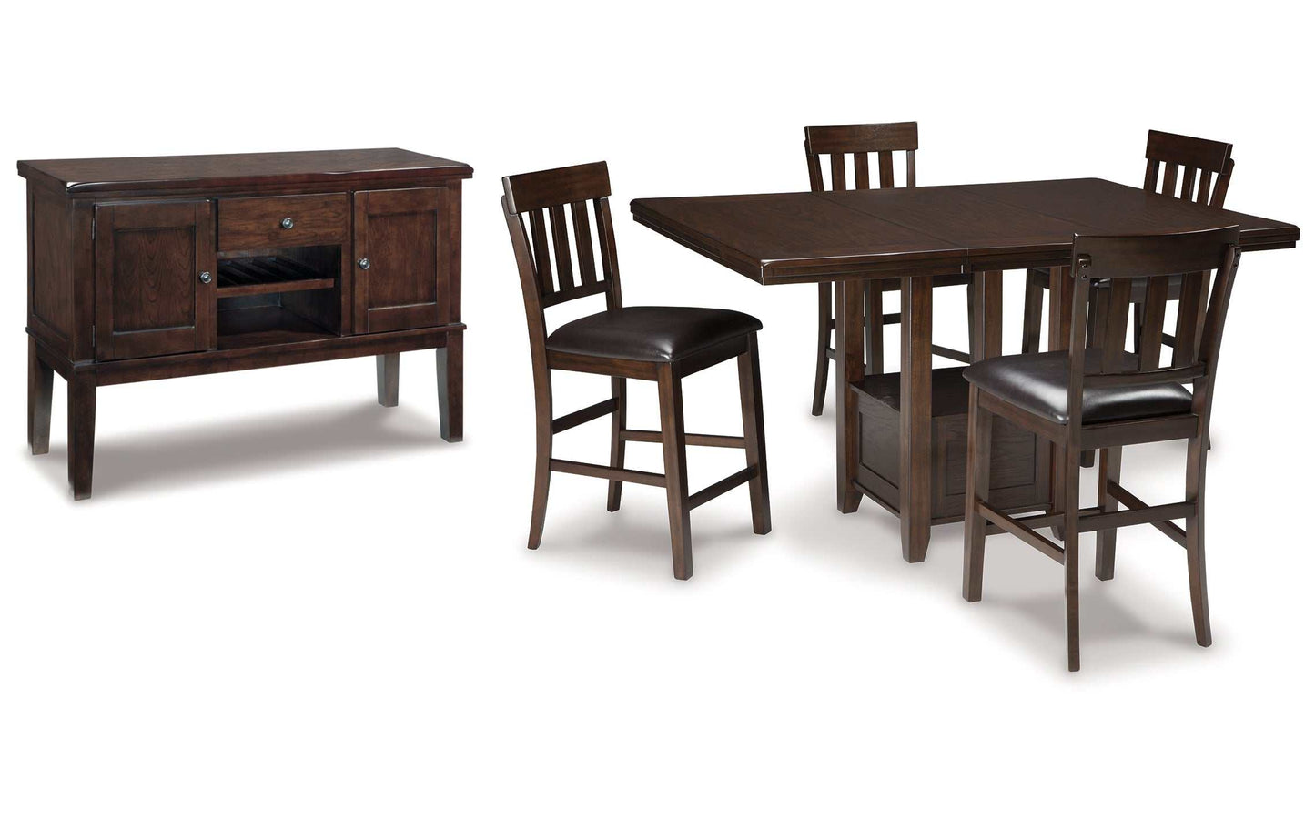 Haddigan Dark Brown Counter Height Dining Room Sets