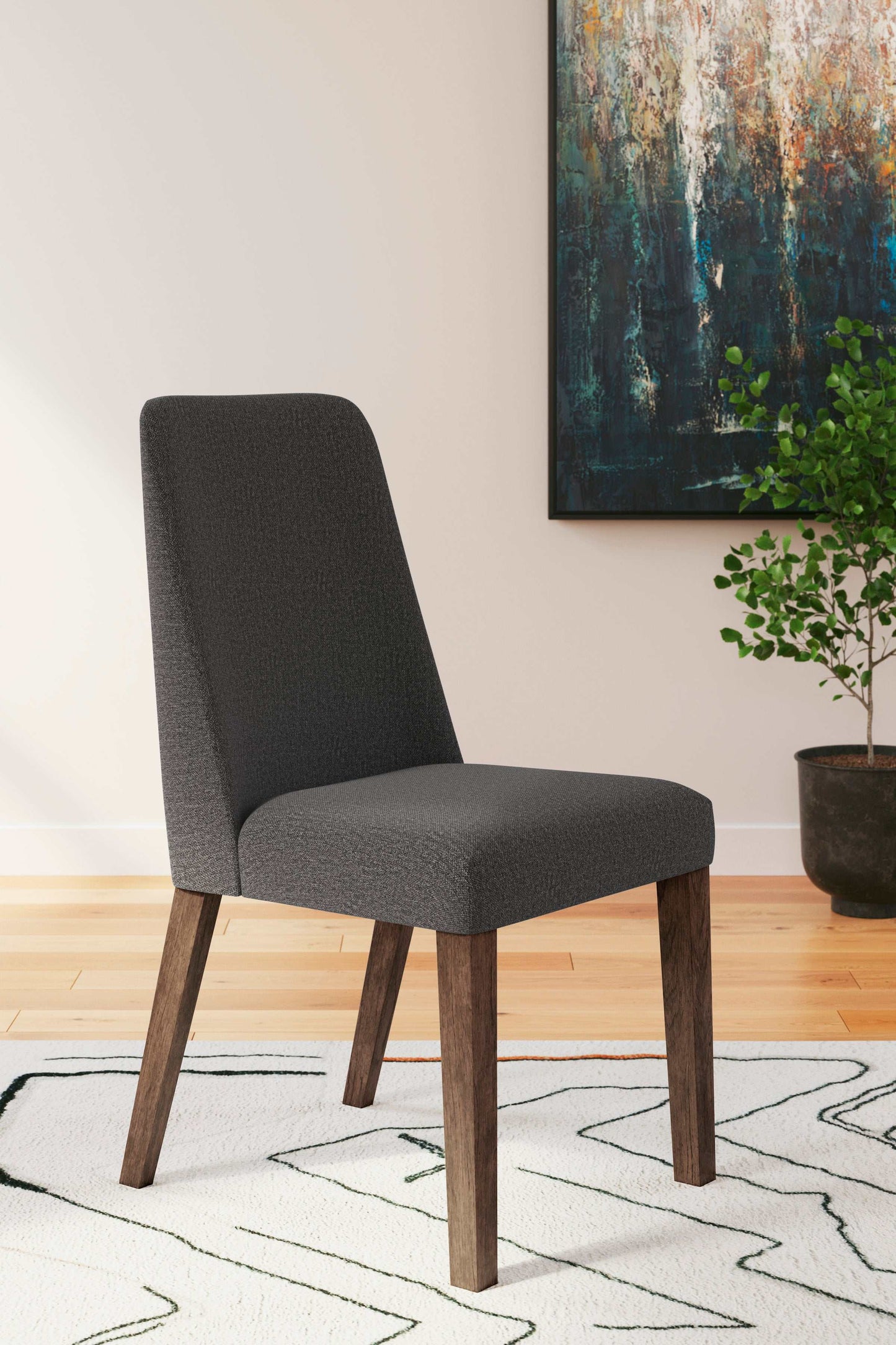 Lyncott Charcoal & Brown Dining Chair (Set of 2)