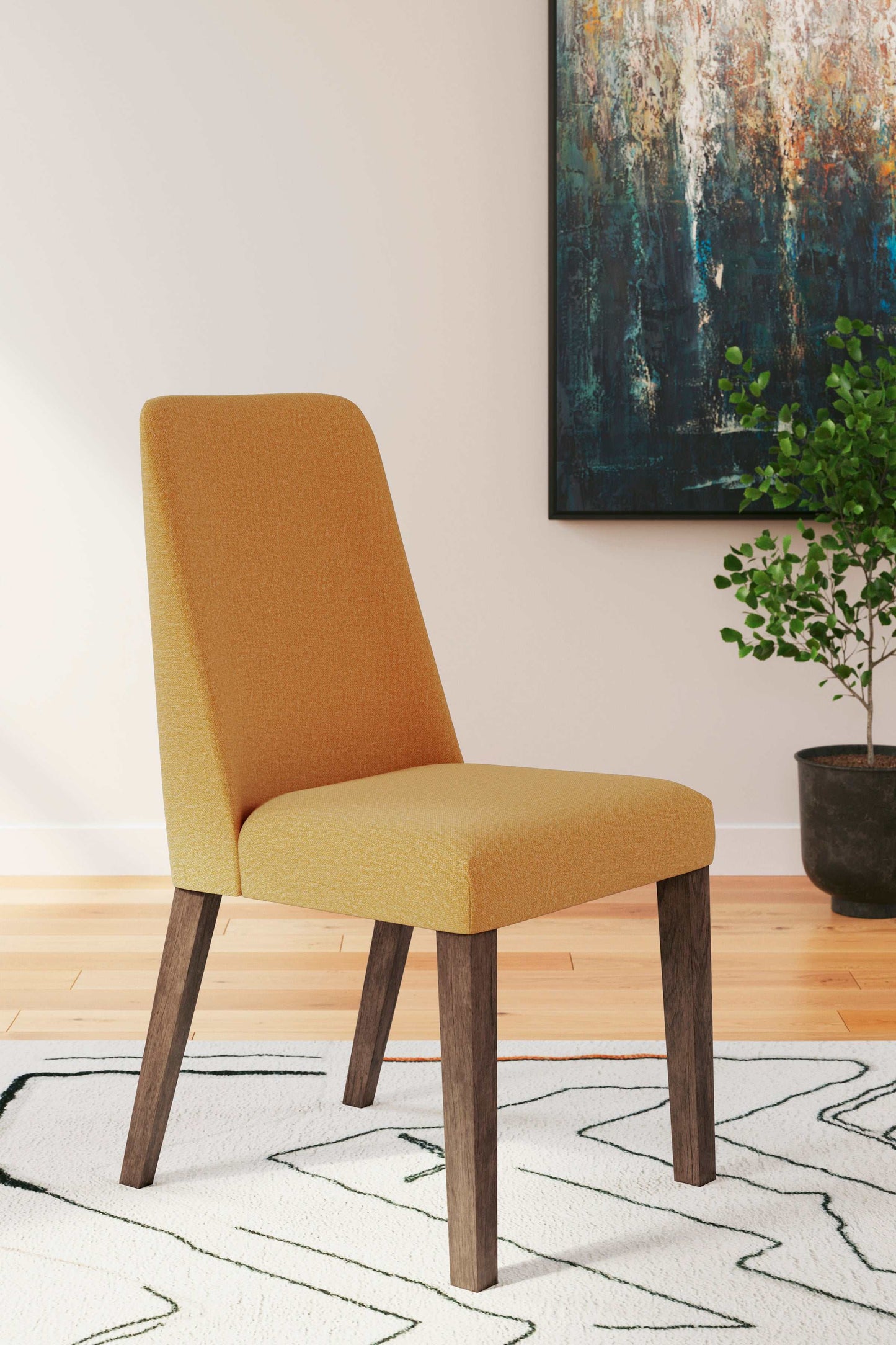 Lyncott Mustard & Brown Dining Chair (Set of 2)