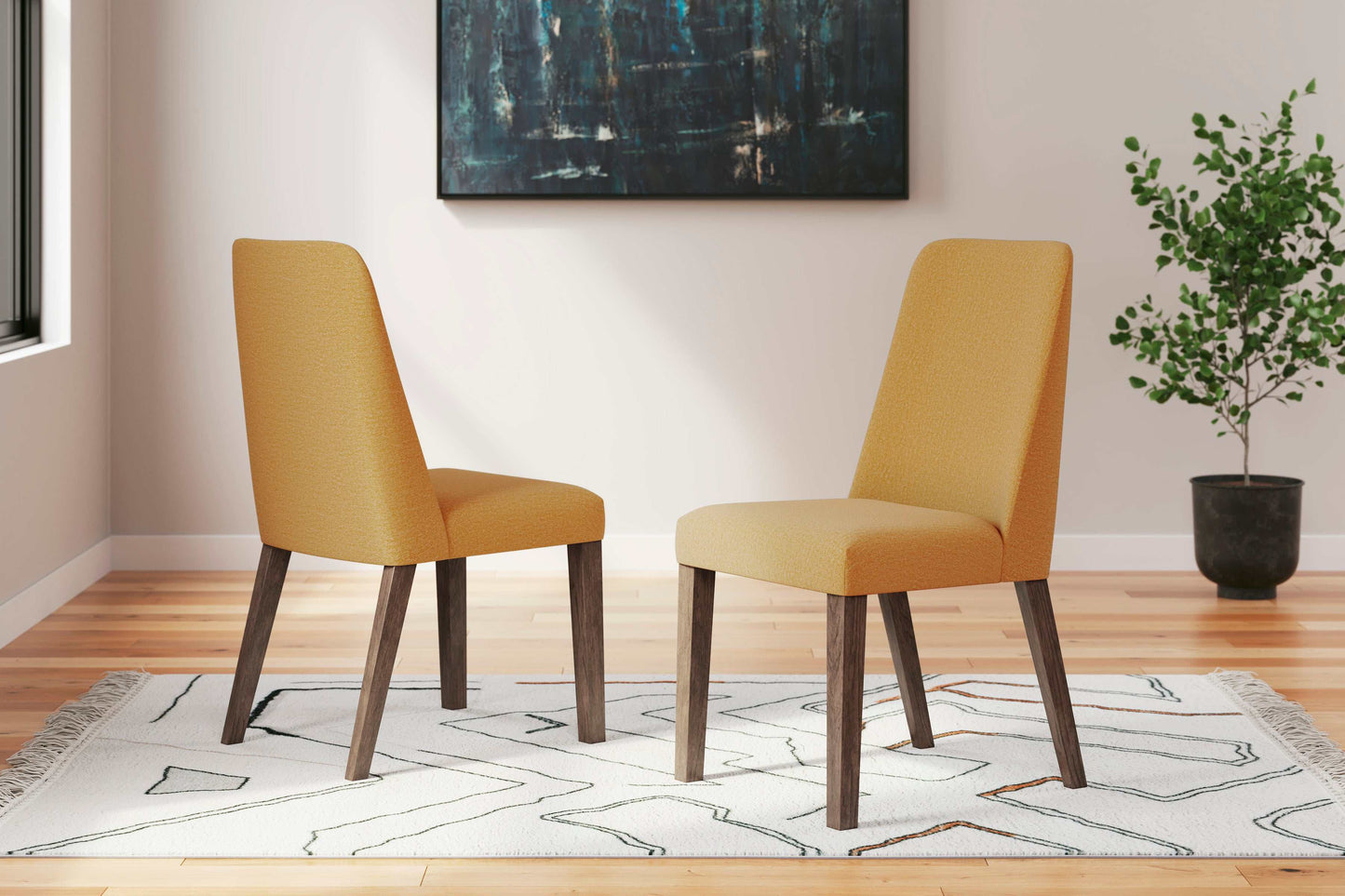 Lyncott Mustard & Brown Dining Chair (Set of 2)