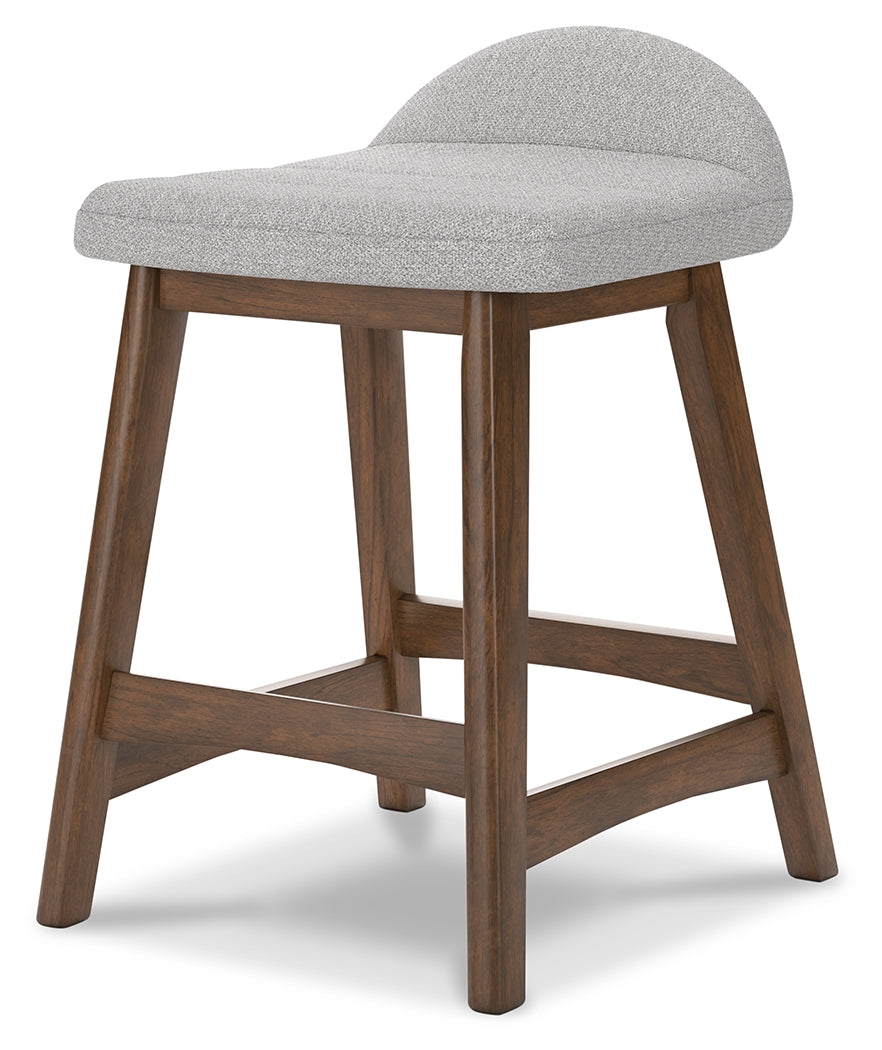 Lyncott Light Gray/Brown Counter Height Bar Stool