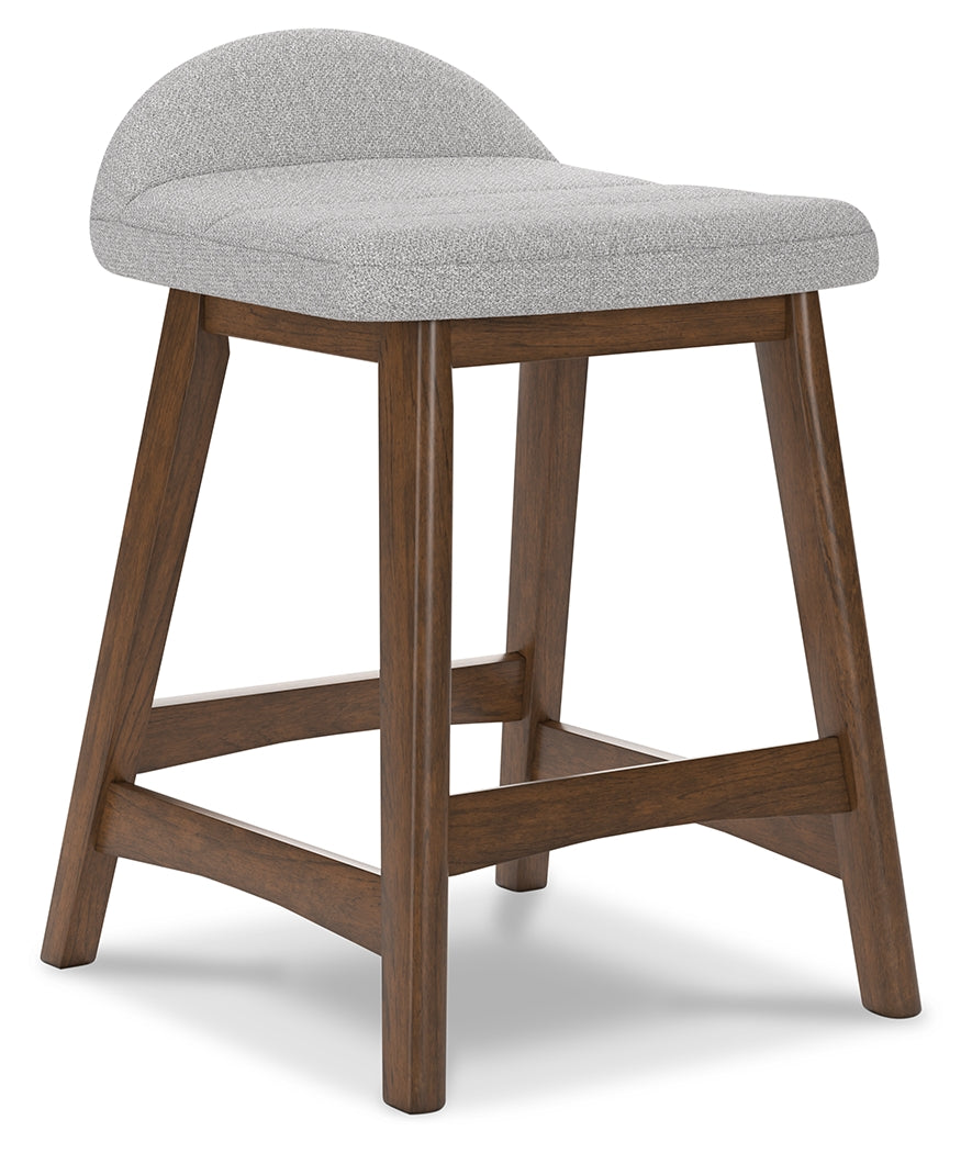 Lyncott Light Gray/Brown Counter Height Bar Stool