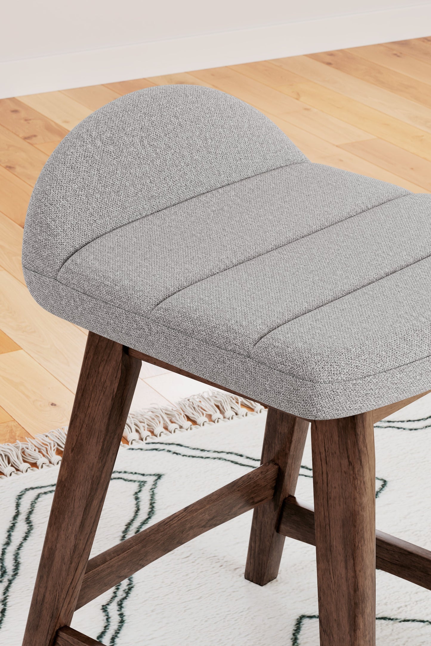 Lyncott Light Gray/Brown Counter Height Bar Stool