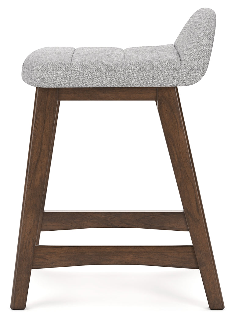 Lyncott Light Gray/Brown Counter Height Bar Stool