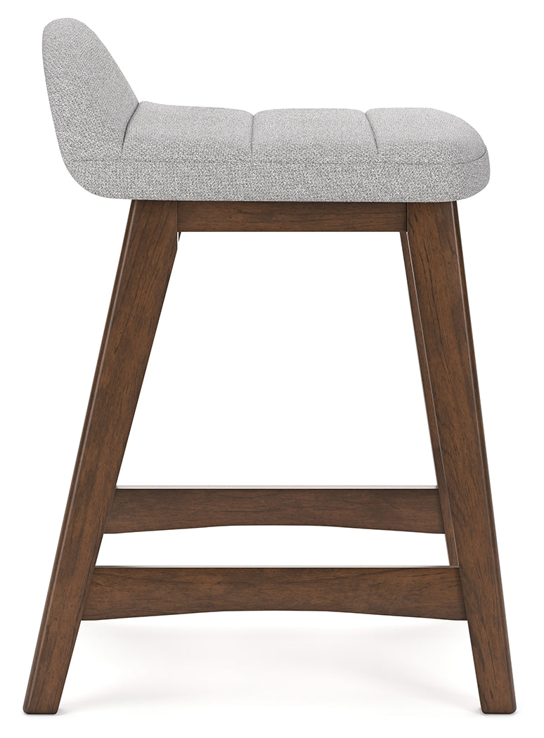 Lyncott Light Gray/Brown Counter Height Bar Stool