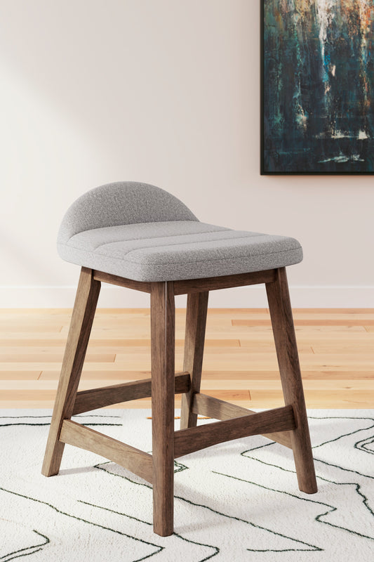 Lyncott Light Gray/Brown Counter Height Bar Stool