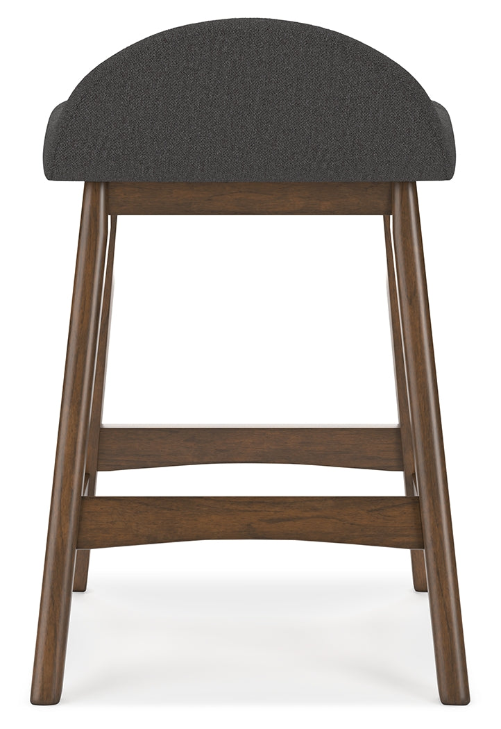 Lyncott Charcoal/Brown Counter Height Bar Stool