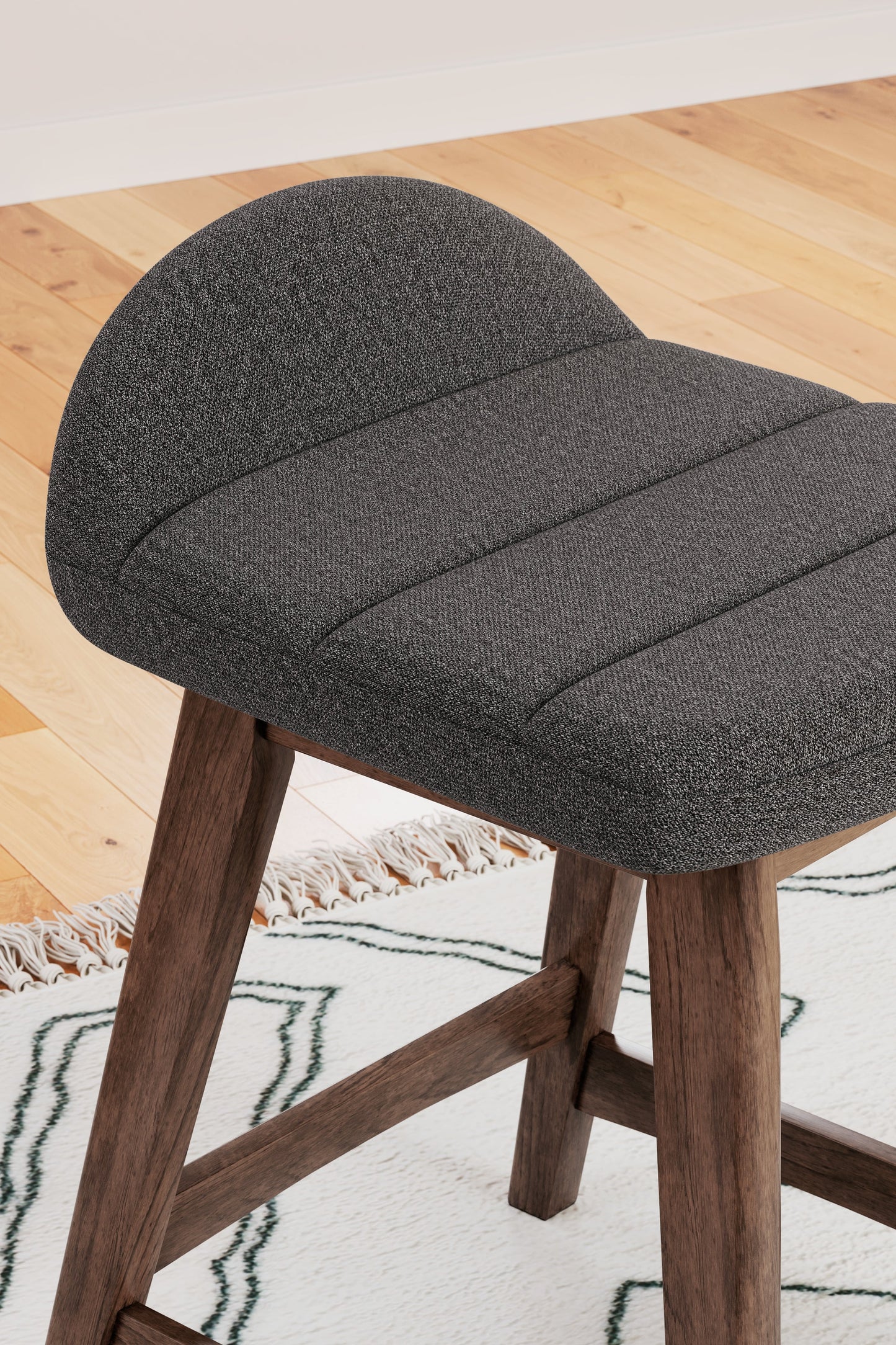 Lyncott Charcoal/Brown Counter Height Bar Stool