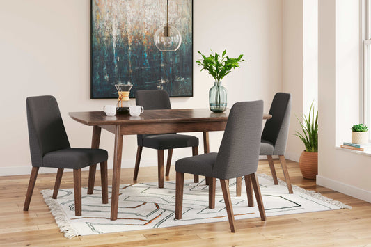 Lyncott Charcoal & Brown Dining Room Set / 5pc