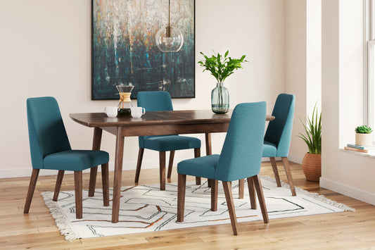 Lyncott Blue & Brown Dining Room Set / 5pc