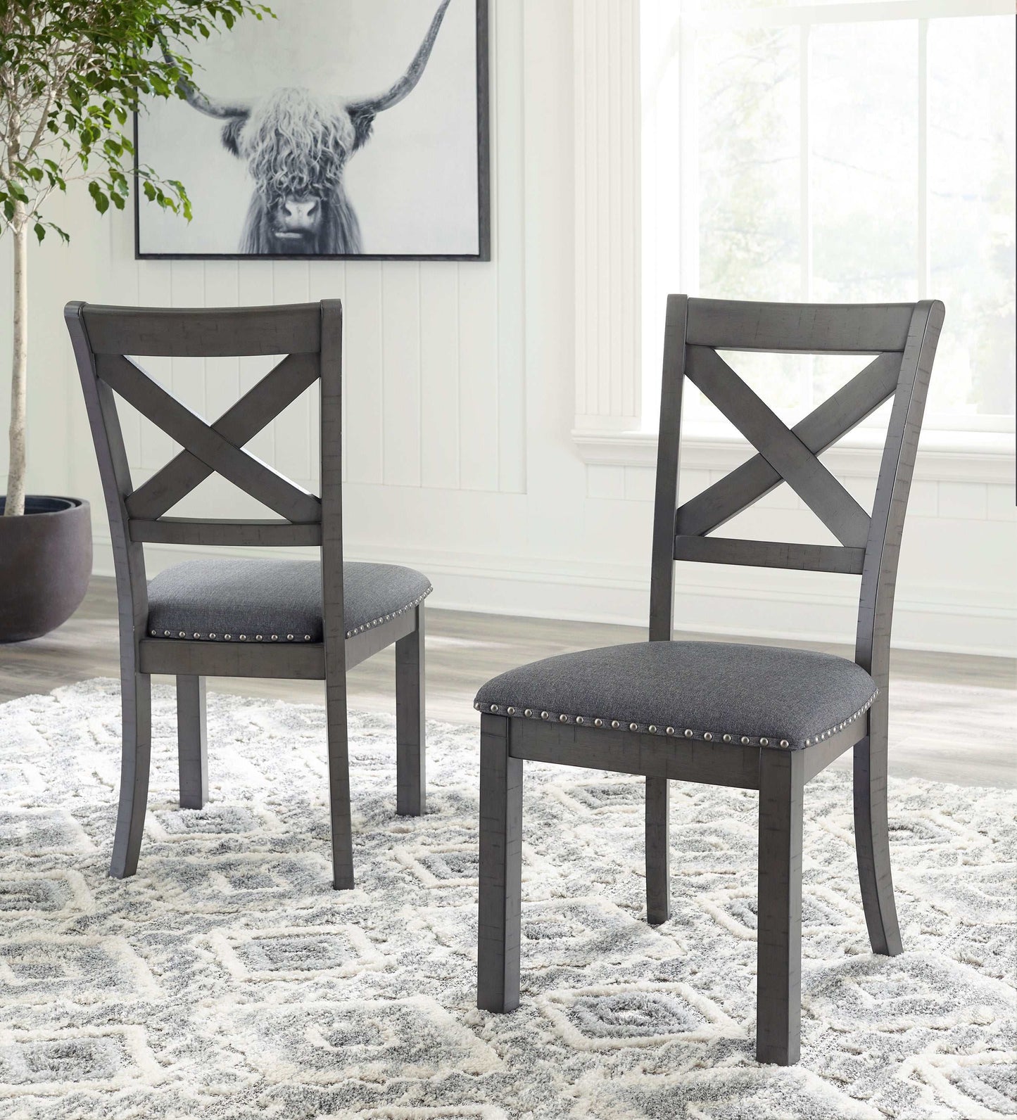 Myshanna Gray Dining Room Chair (Set of 2)