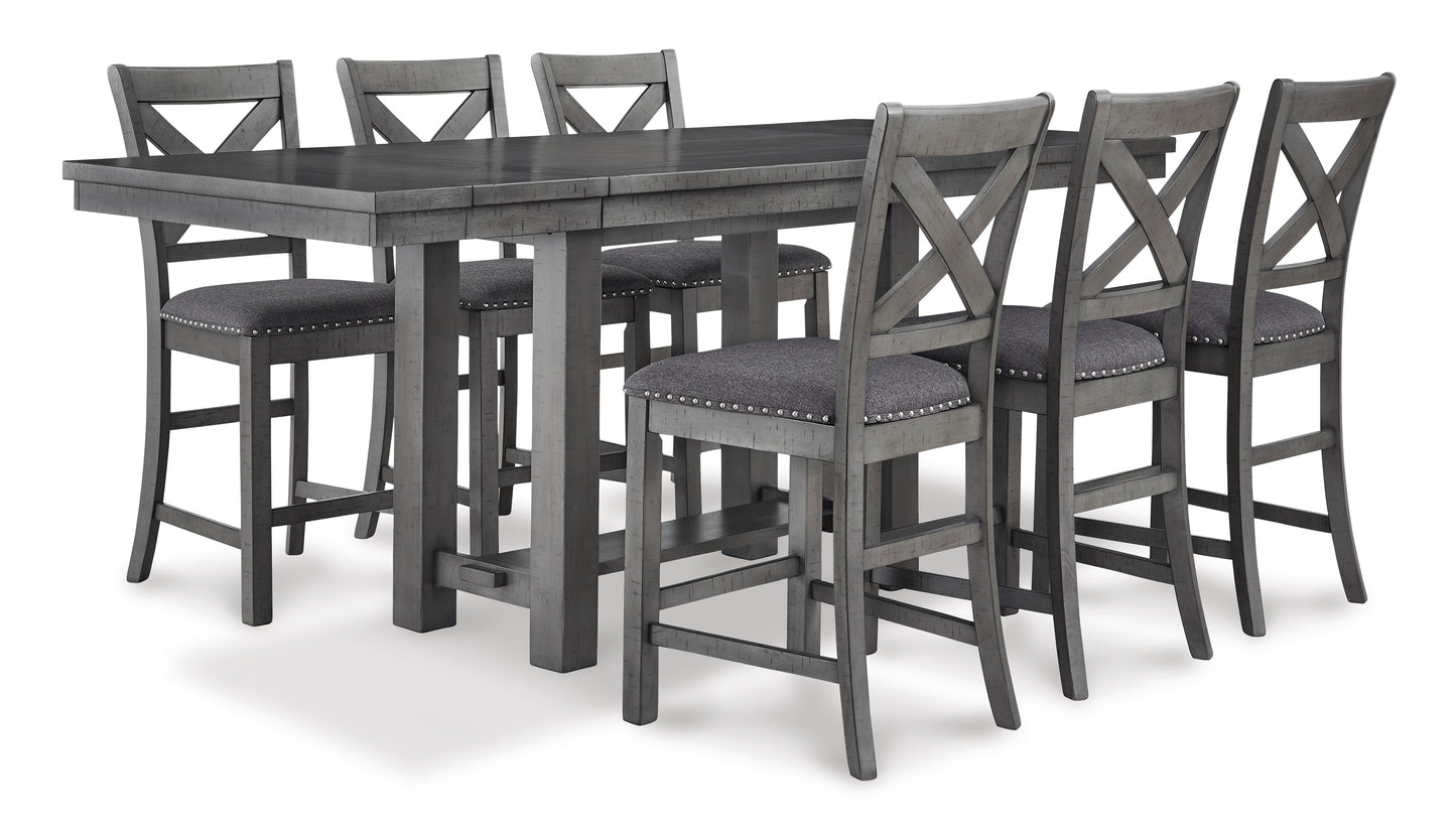 Myshanna Gray Counter Height Dining Room Set / 7pc