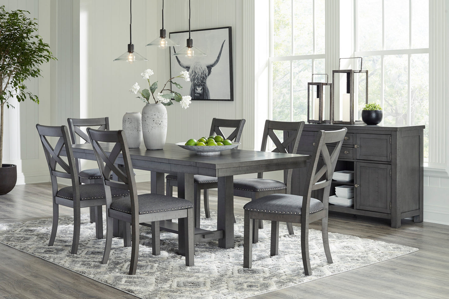 Myshanna Gray Dining Room Set / 7pc