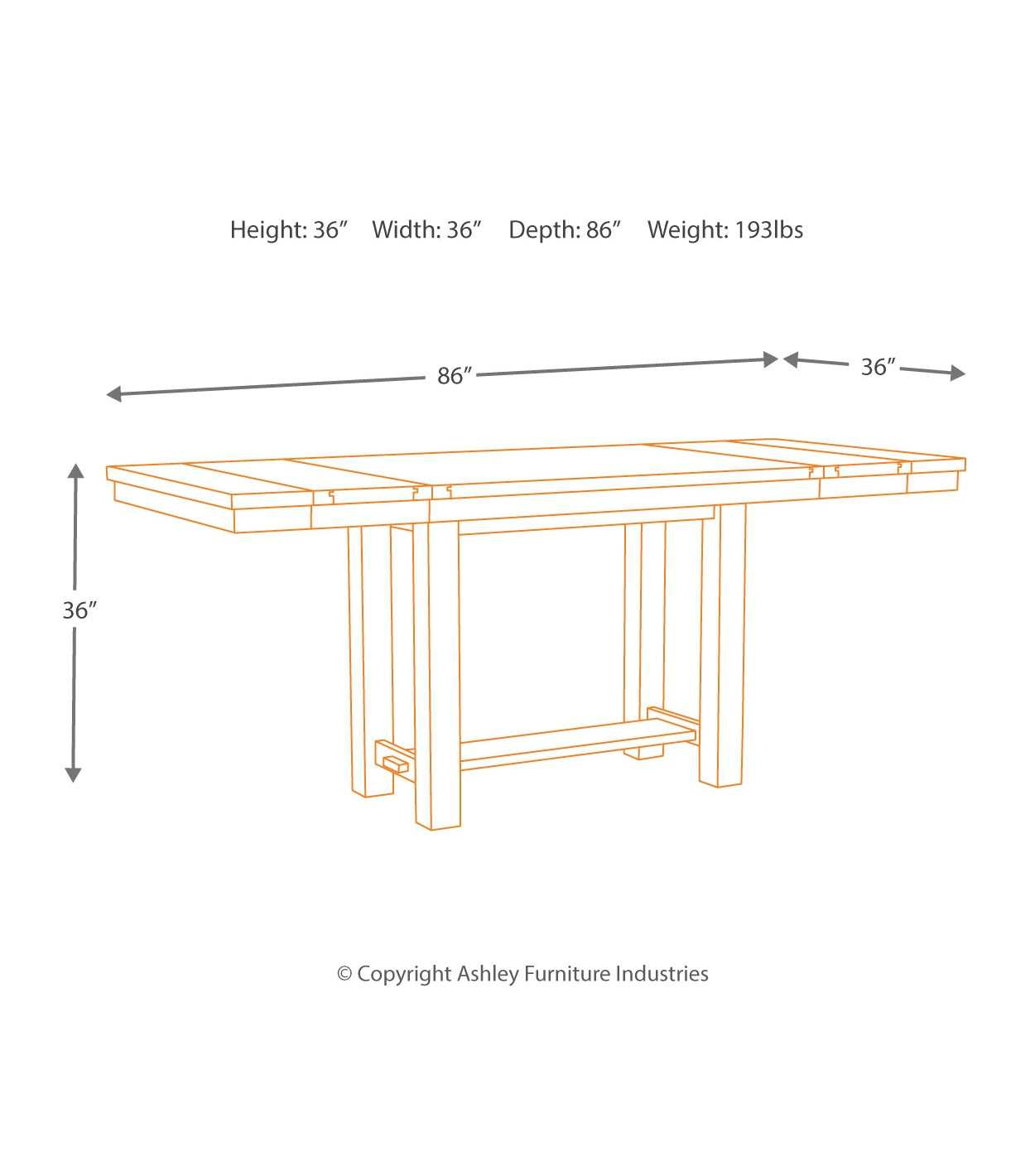 Moriville Counter Height Dining Extension Table