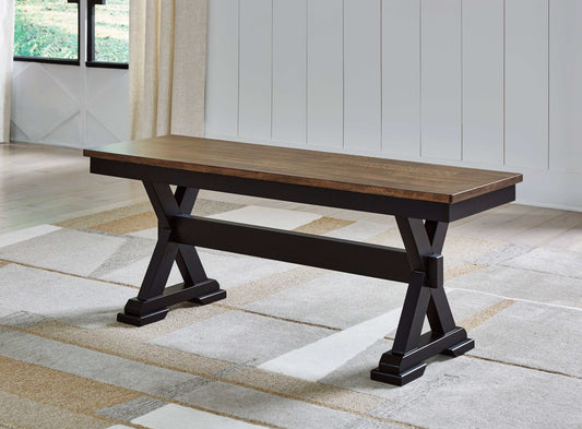 Wildenauer Brown & Black 50" Dining Room Bench