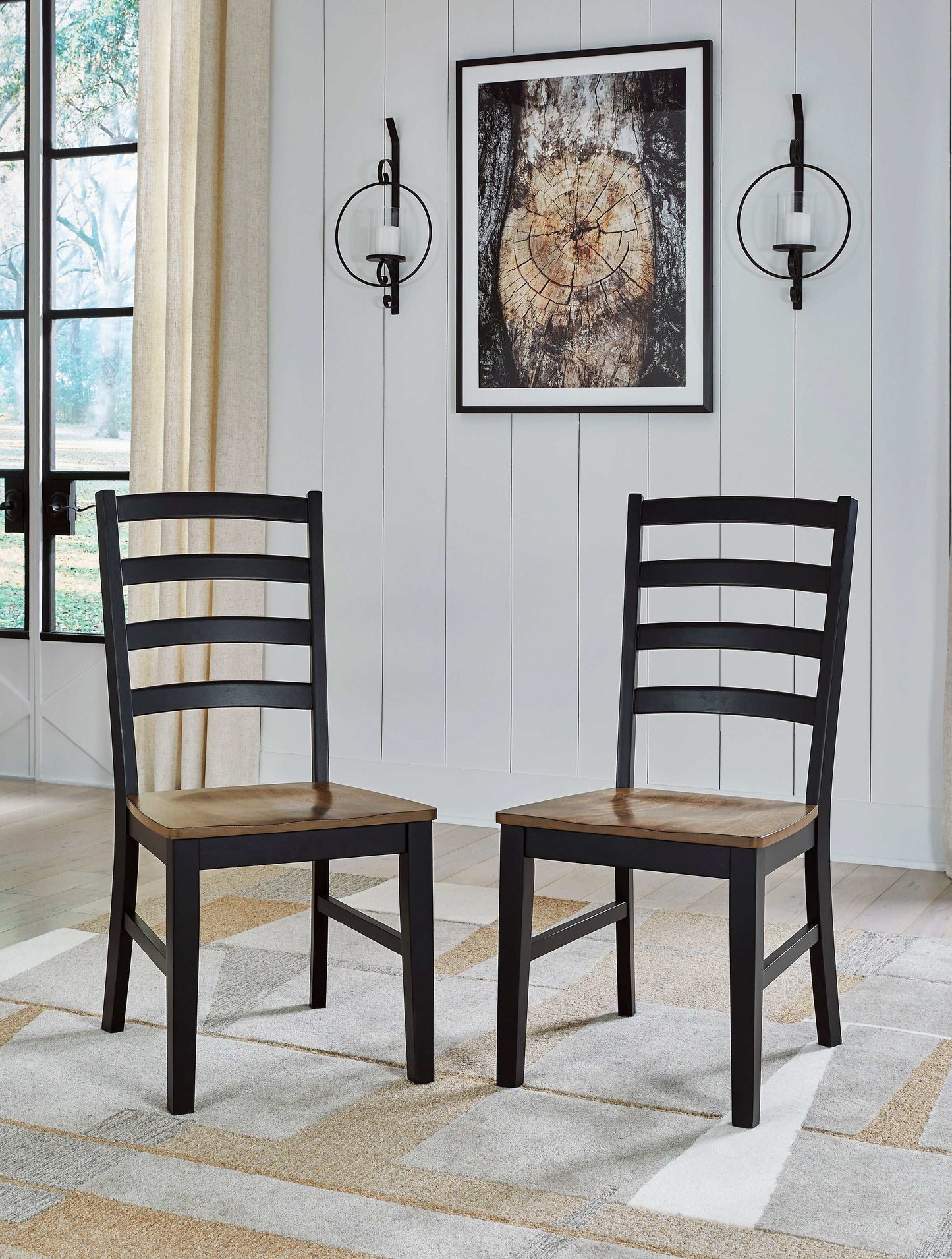 Wildenauer Brown & Black Dining Room Chair (Set of 2)