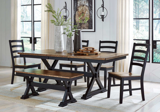 Wildenauer Brown & Black Dining Room Set / 6pc