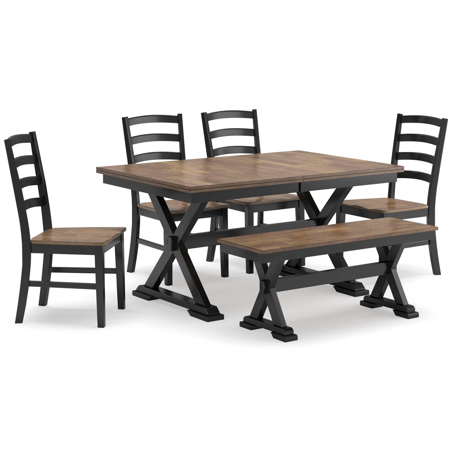 Wildenauer Brown & Black Dining Room Set / 6pc