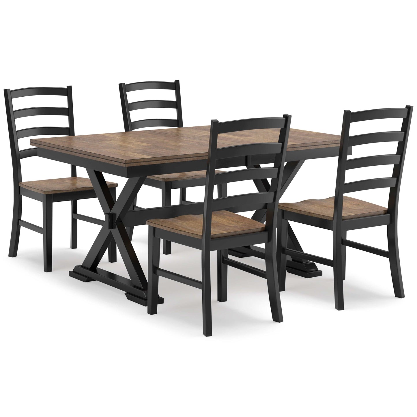 Wildenauer Brown & Black Dining Room Set / 5pc