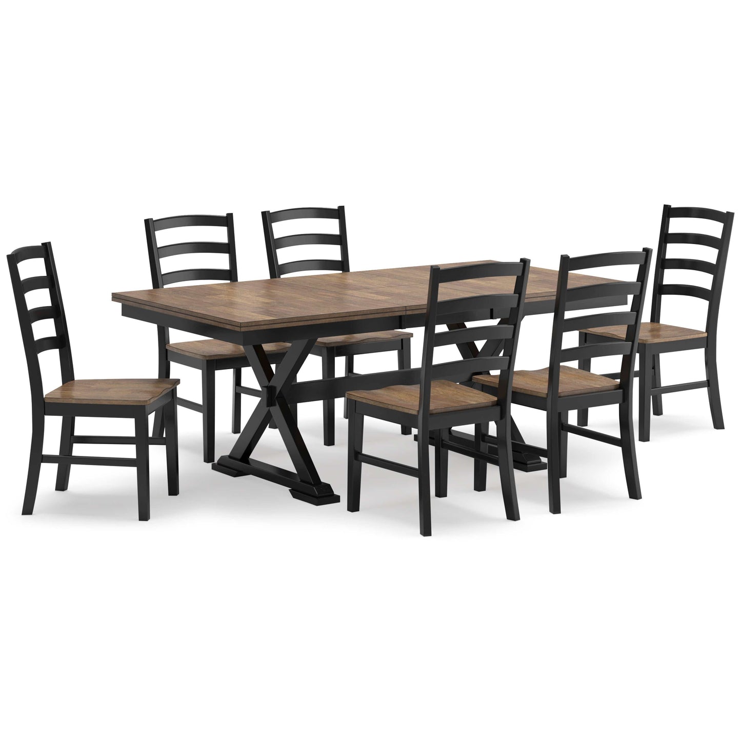 Wildenauer Brown & Black Dining Room Set / 7pc