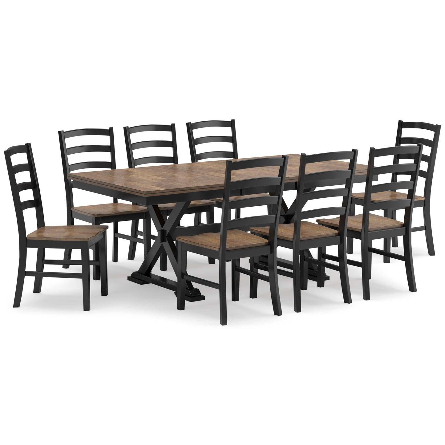 Wildenauer Brown & Black Dining Room Set / 9pc