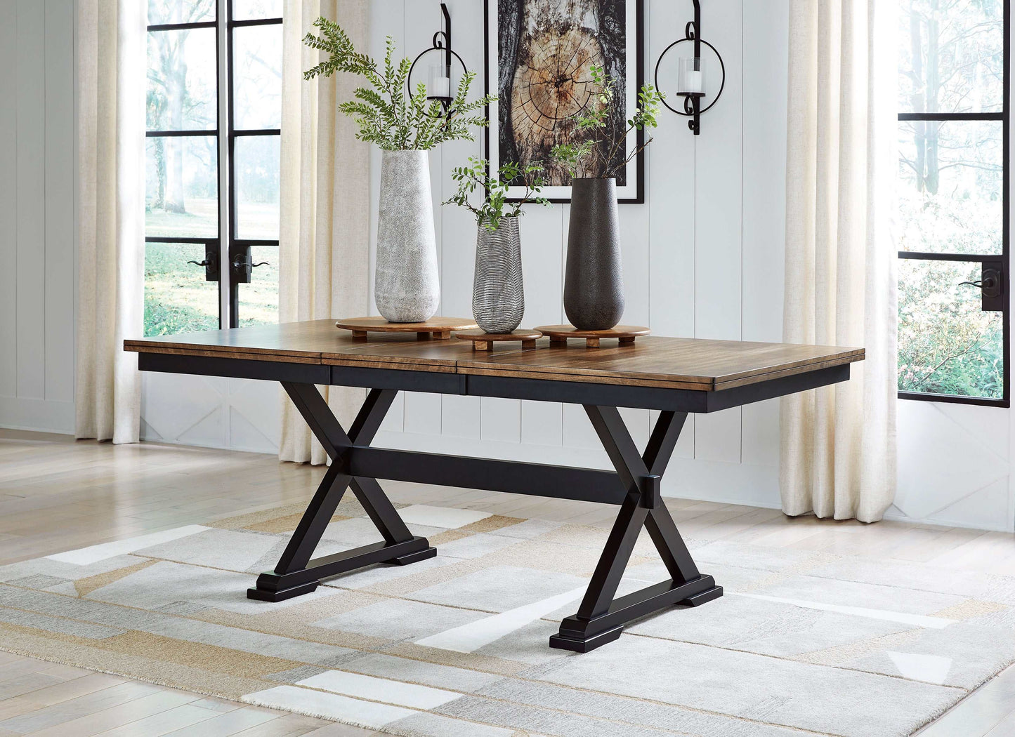 Wildenauer Brown & Black Dining Table w/ Extension