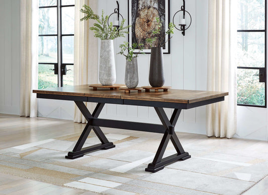 Wildenauer Brown & Black Dining Table w/ Extension