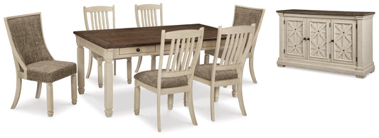 Bolanburg Two-tone Dining Table and 6 Chairs with Server