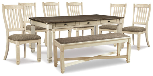 Bolanburg Two-tone Dining Table, 6 Chairs, and Bench