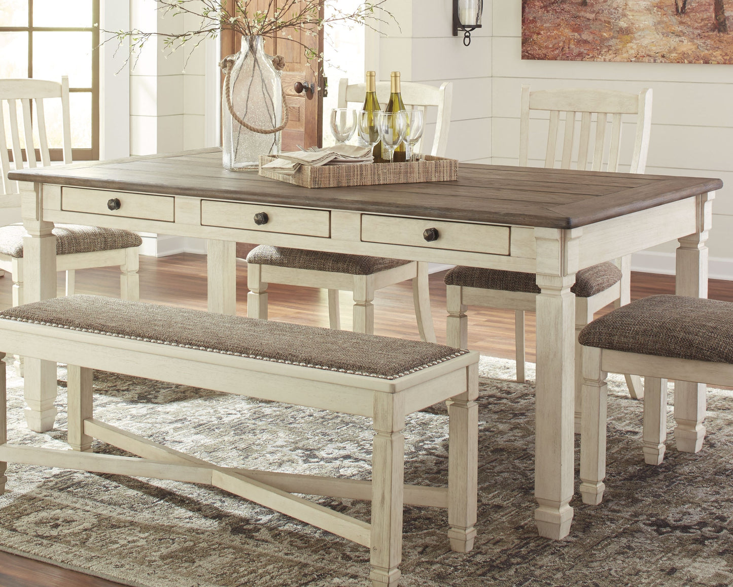 Bolanburg Two-tone Dining Table with 4 Chairs