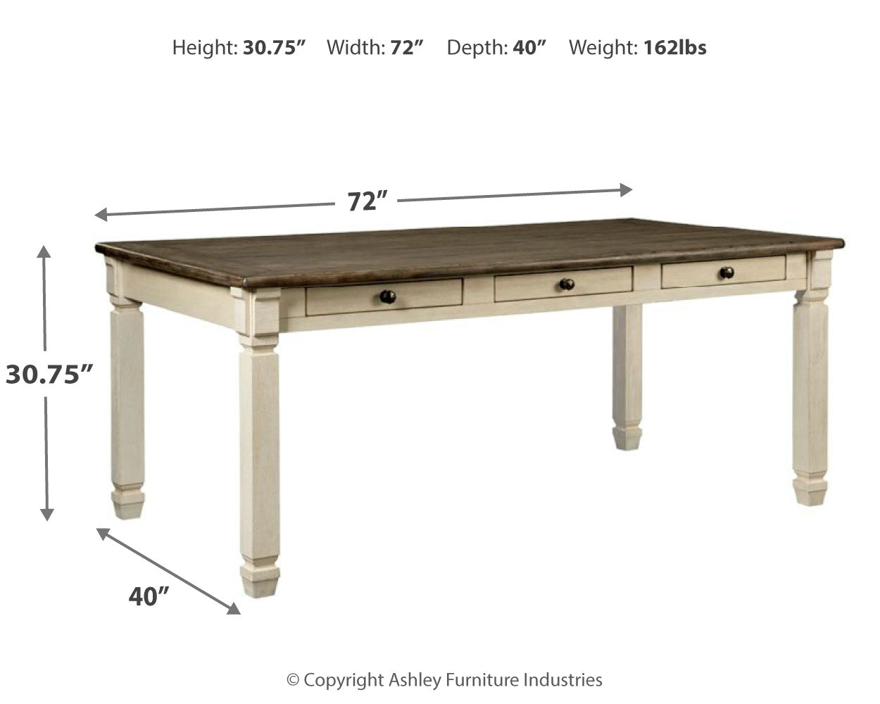 Bolanburg Two-tone Dining Table, 6 Chairs, and Bench