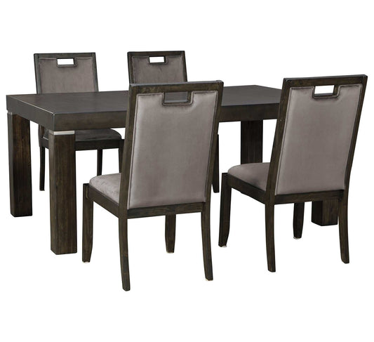 Hyndell Gray/Dark Brown Dining Room Set / 5pc