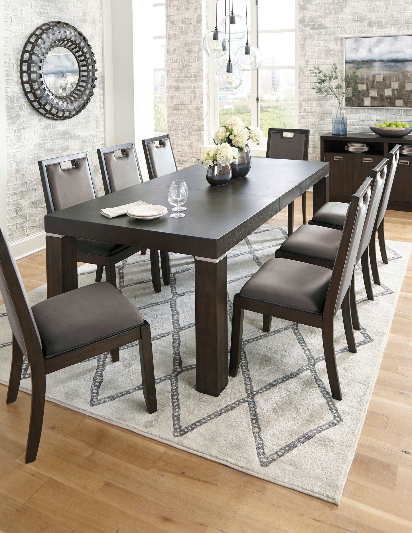 Hyndell Gray/Dark Brown Dining Chair (Set of 2)