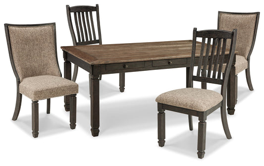 Tyler Creek Black/Grayish Brown Dining Table and 4 Chairs