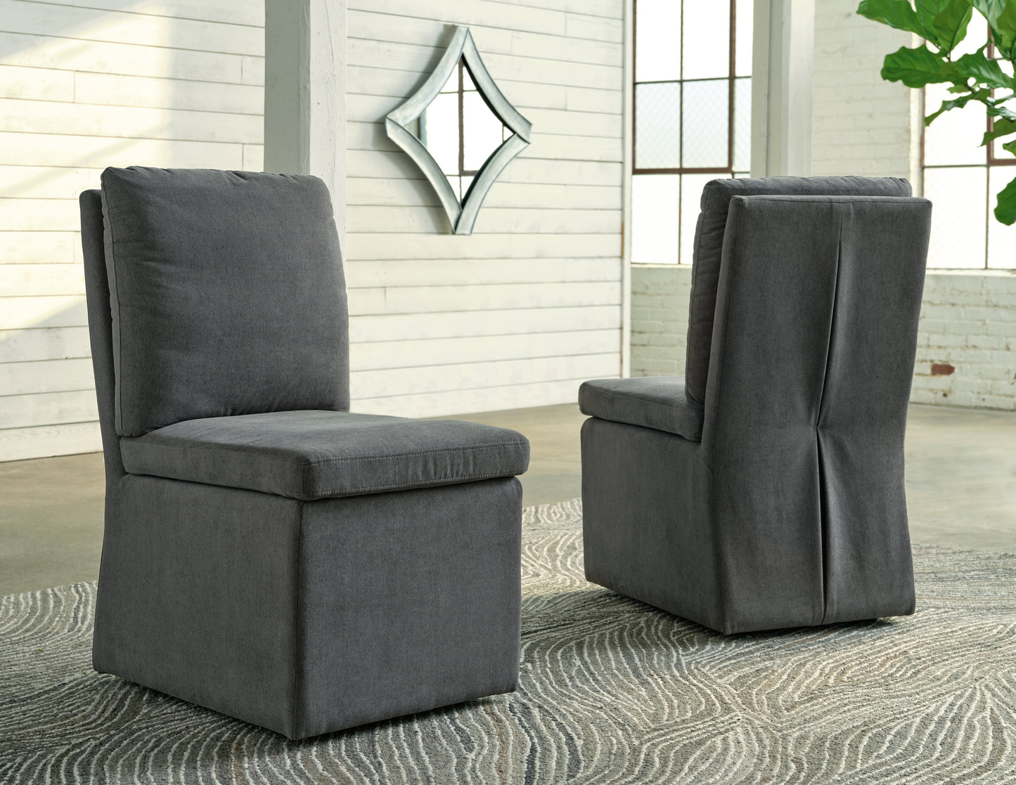 Krystanza Charcoal Dining Chair (Set of 2)