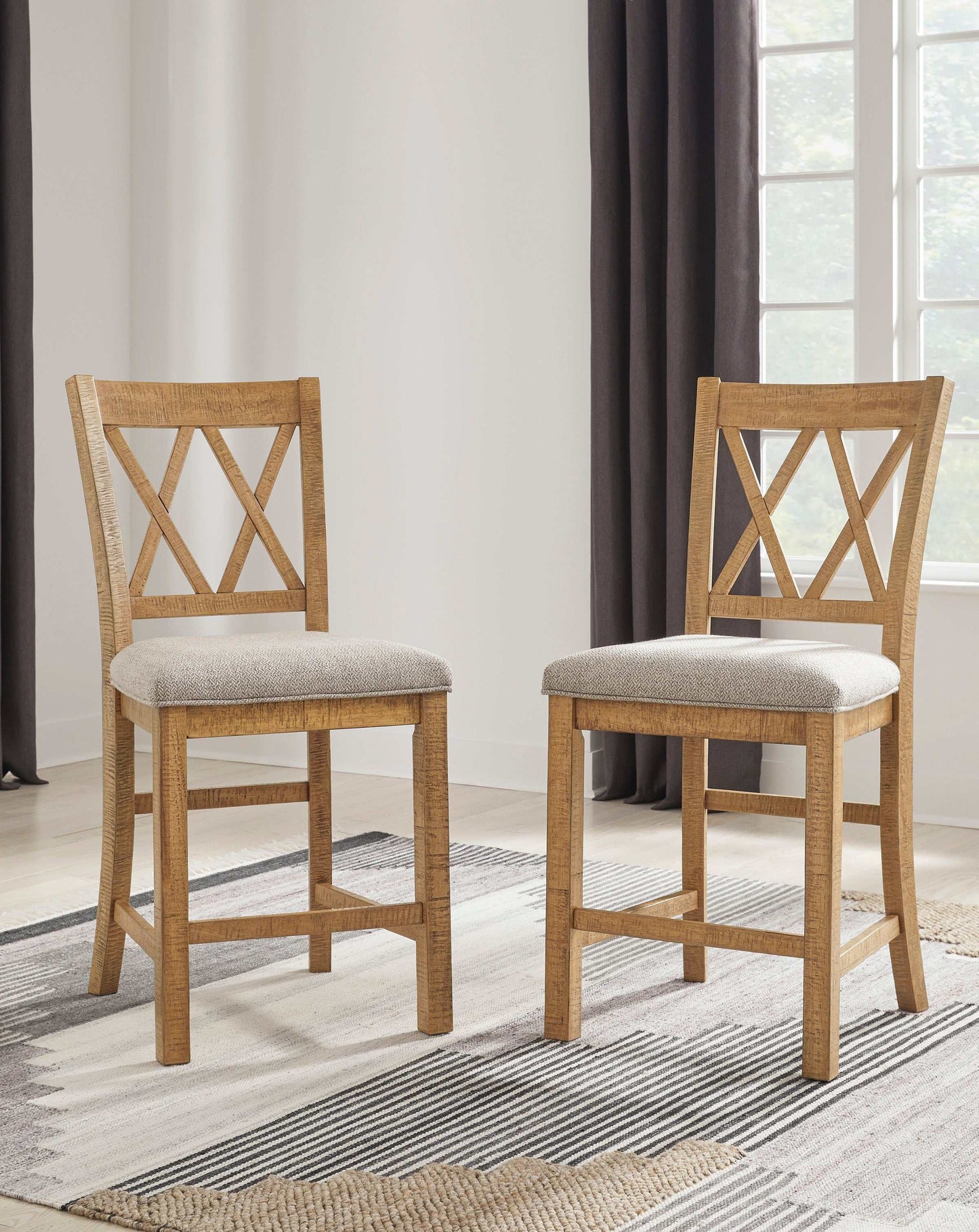 Havonplane Brown Counter Height Dining Chair (Set of 2)