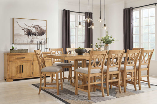 Havonplane Brown Counter Height Dining Room Set / 11pc