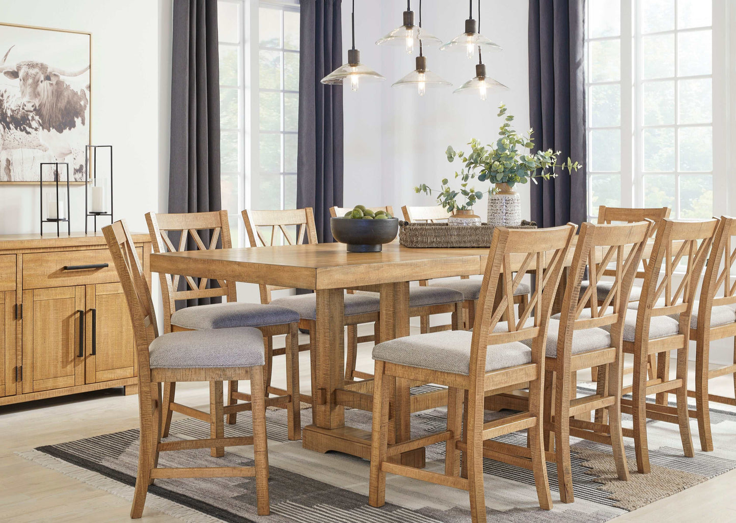 Havonplane Brown Counter Height Dining Room Set / 11pc