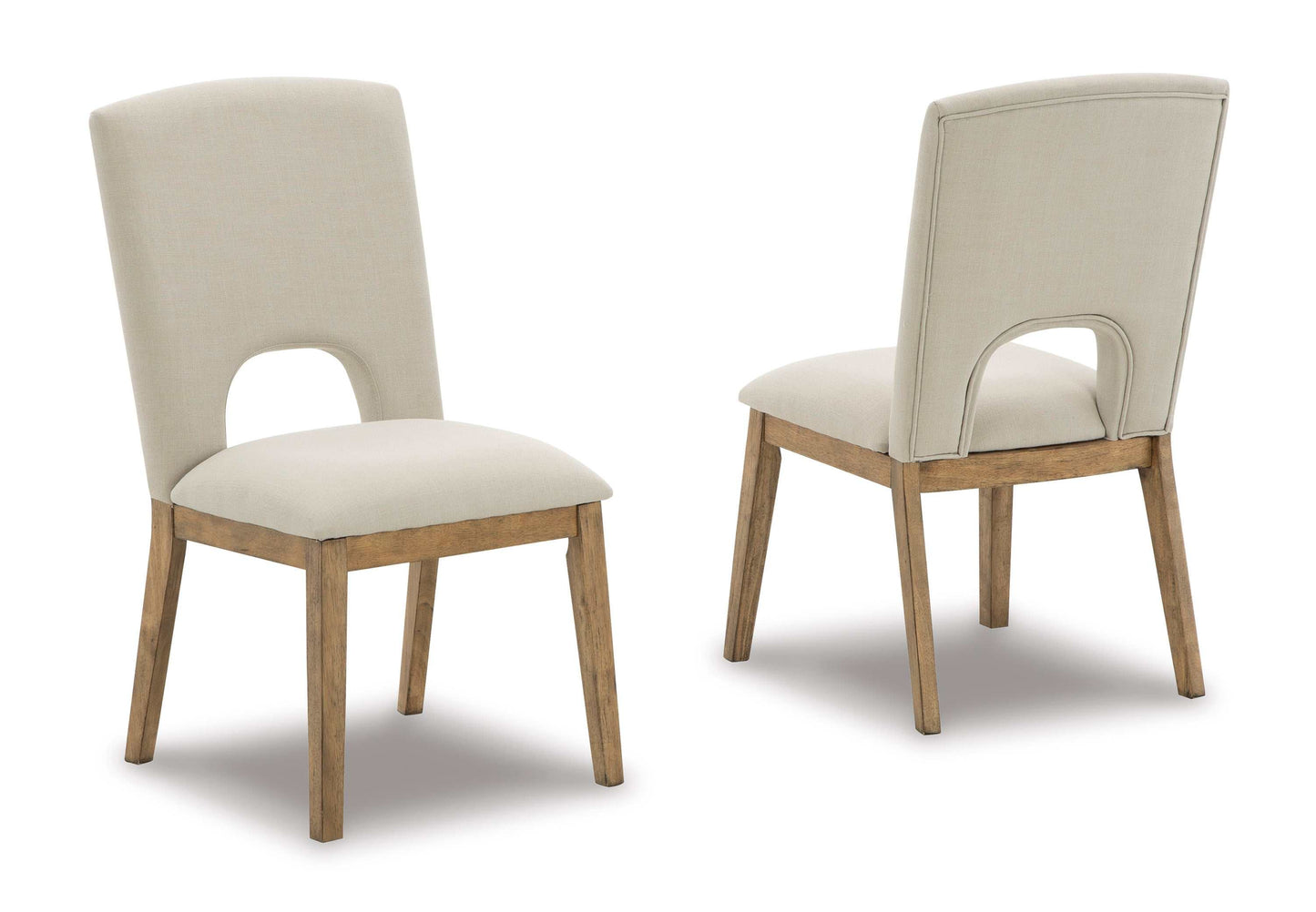 Dakmore Linen & Brown Dining Chair (Set of 2)