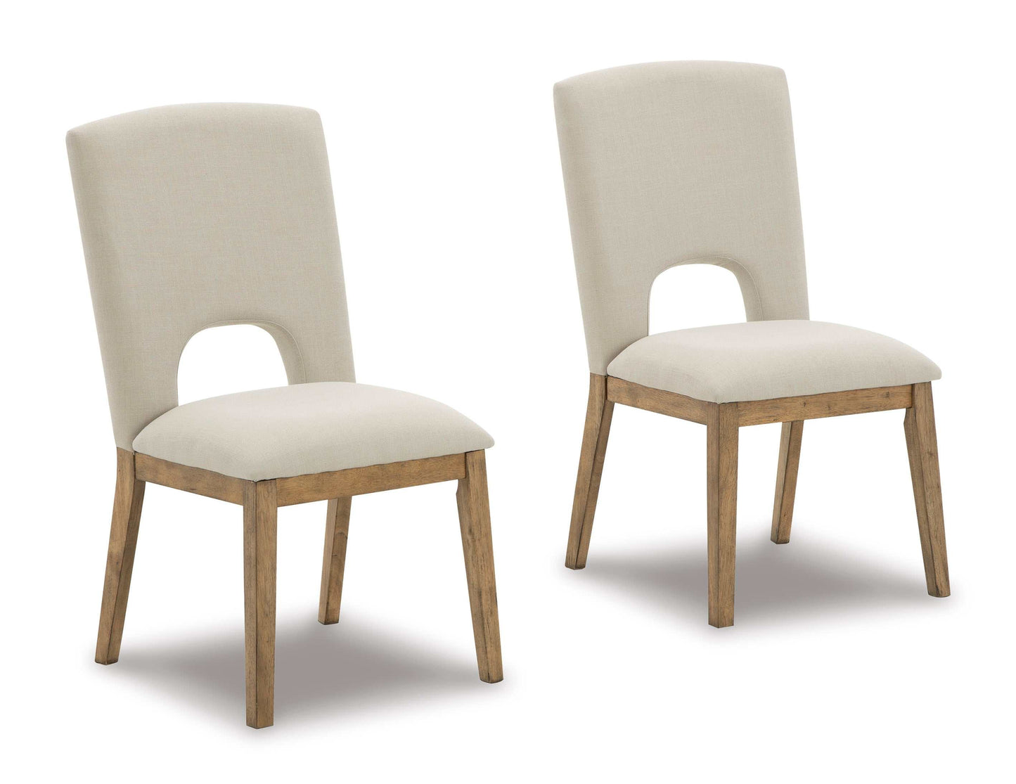 Dakmore Linen & Brown Dining Chair (Set of 2)