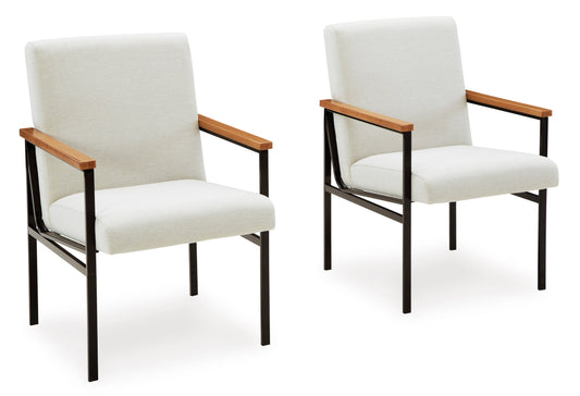 Dressonni Brown Dining Arm Chair (Set of 2)