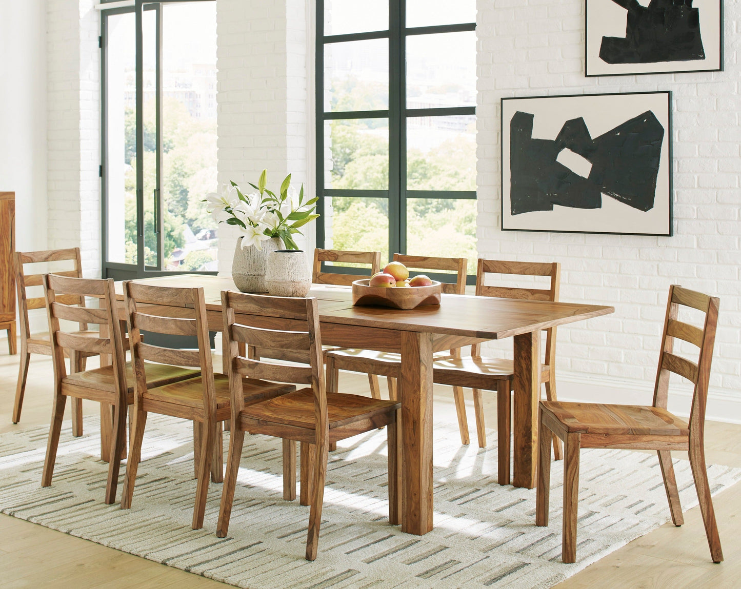 Dressonni Brown Dining Room Set / 9pc