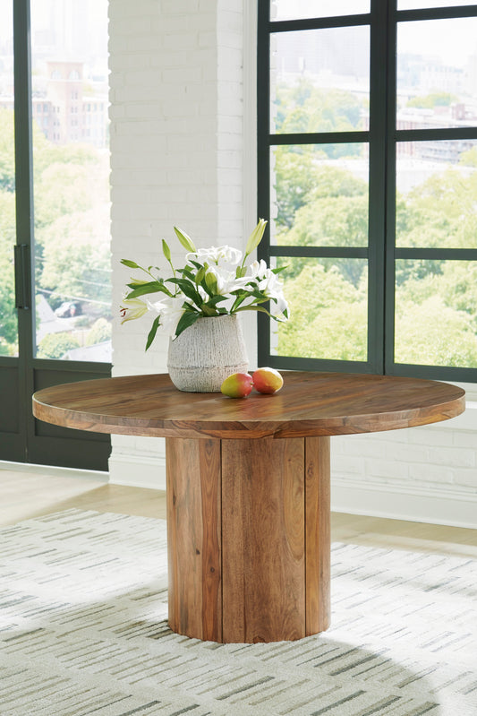 Dressonni Brown Round Dining Table