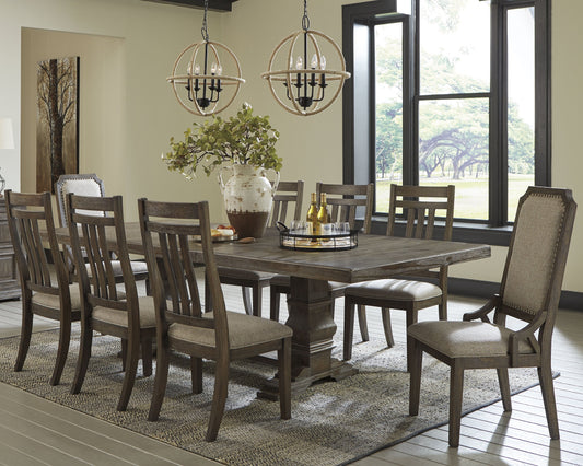 Wyndahl Rustic Brown Dining Table and 8 Chairs