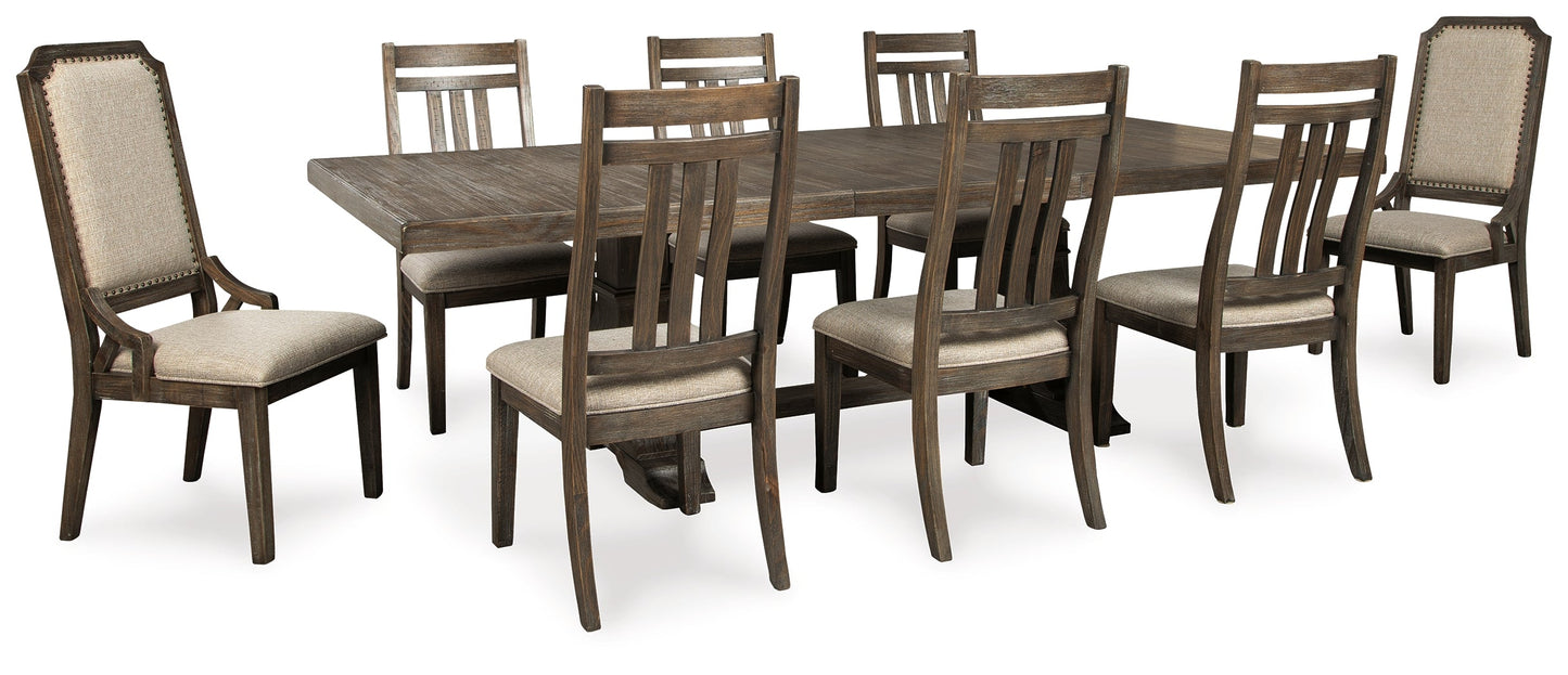 Wyndahl Rustic Brown Dining Table and 8 Chairs