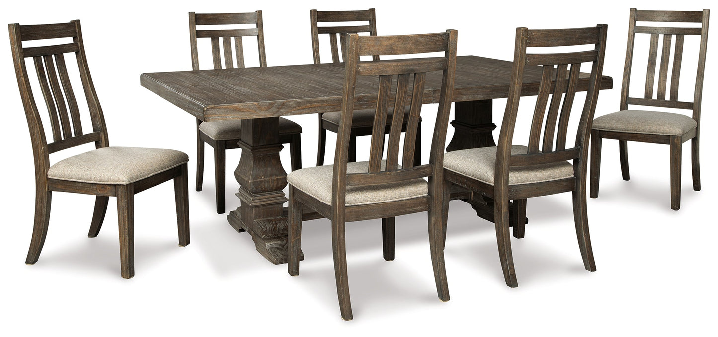 Wyndahl Rustic Brown Dining Table and 6 Chairs