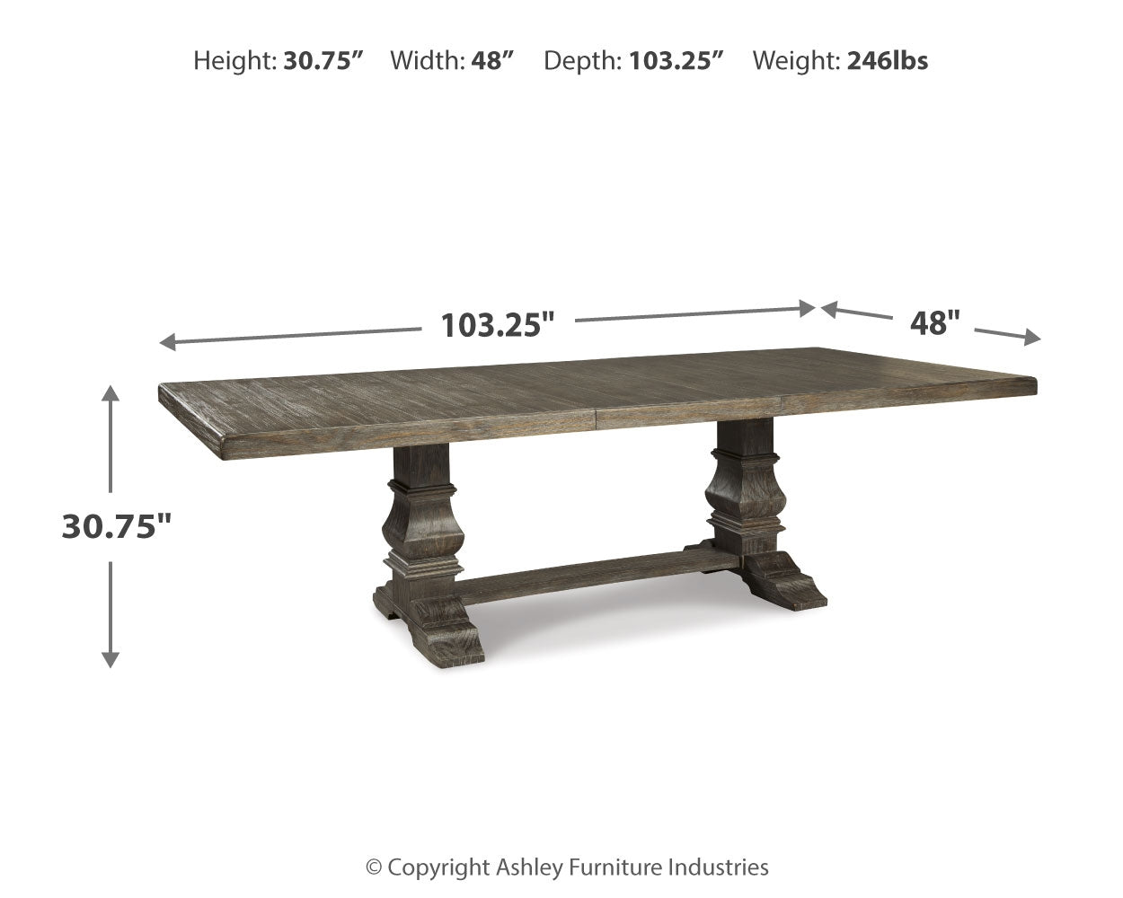 Wyndahl Rustic Brown Dining Table, 8 Chairs and Server